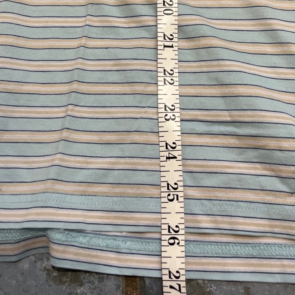 Alan Flusser Golf Polo Shirt Mens Medium Blue Striped Double Mercerized Cotton - Picture 6 of 9